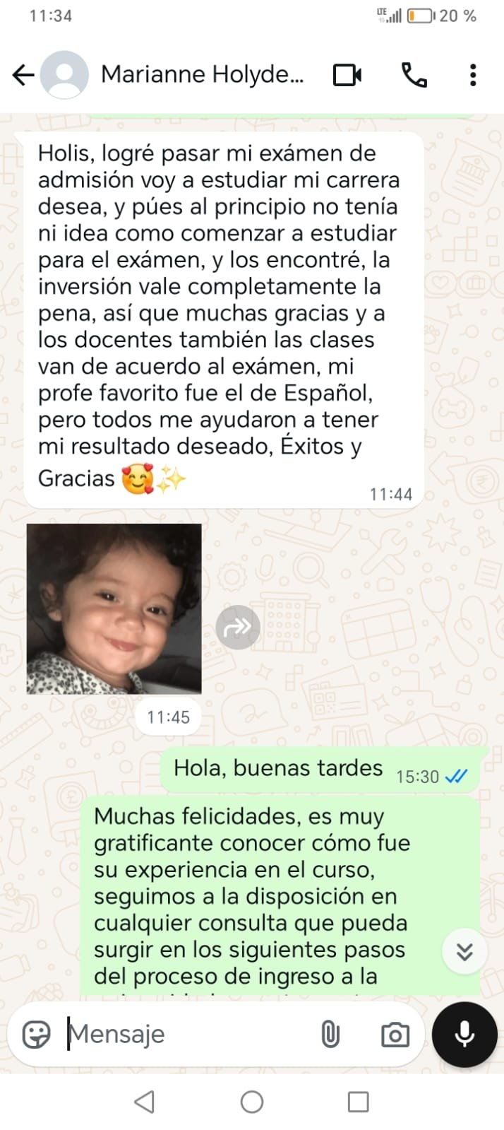 Testimonio Marianne Holy