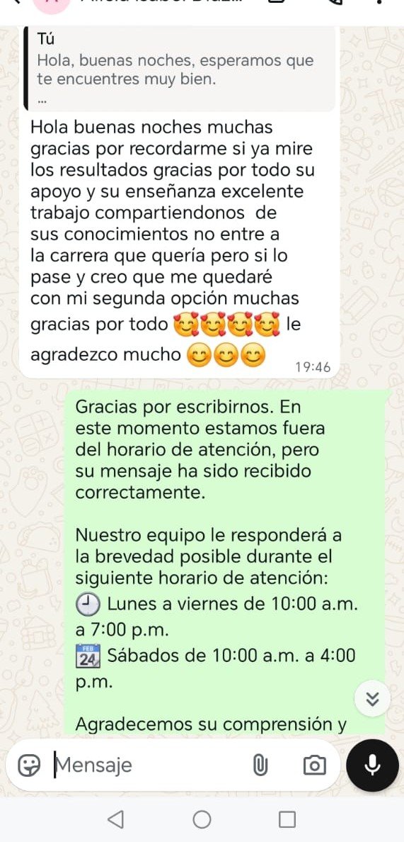 Testimonio WhatsApp