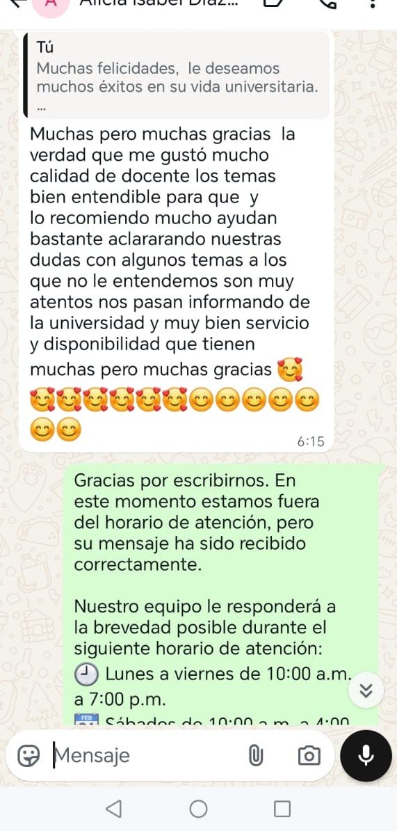 Testimonio WhatsApp