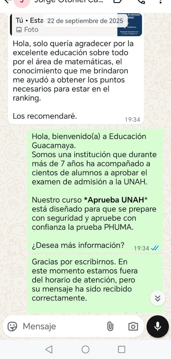 Testimonio WhatsApp